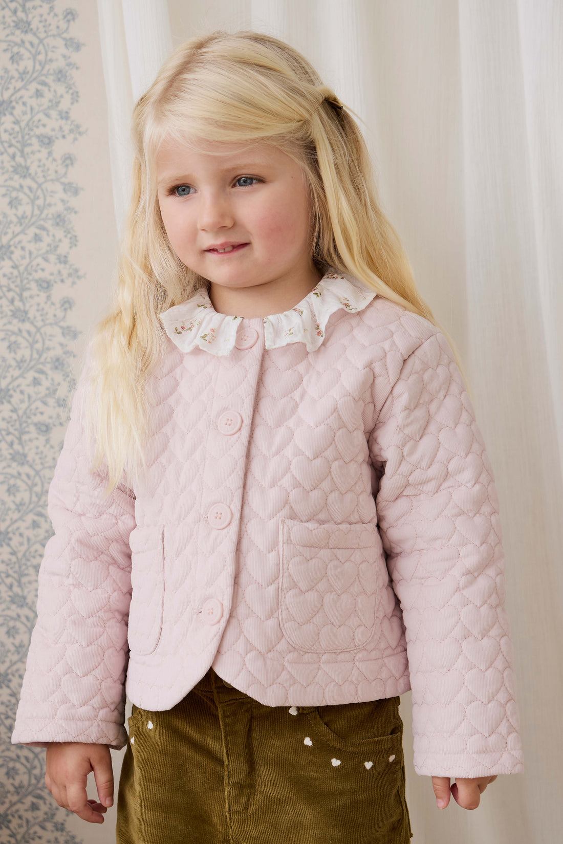 Elara Pincord Jacket - Soft Misty Rose Childrens Jacket from Jamie Kay NZ