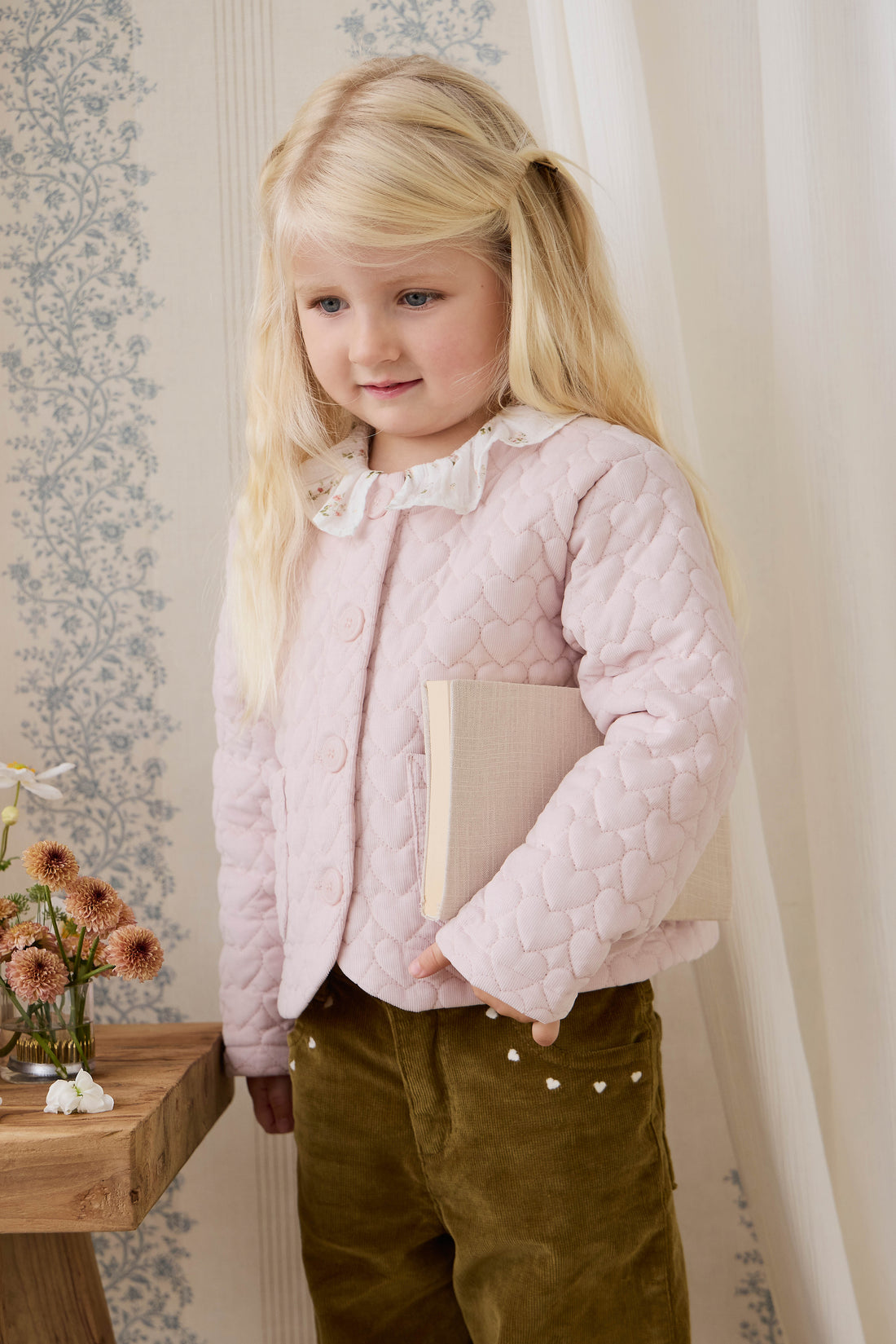 Elara Pincord Jacket - Soft Misty Rose Childrens Jacket from Jamie Kay NZ