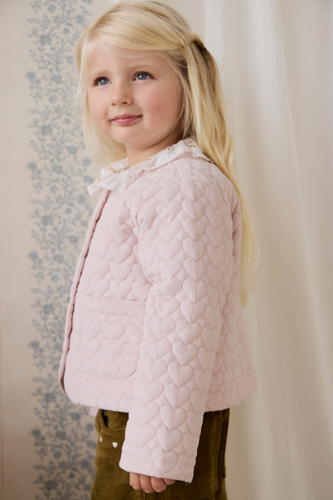 Elara Pincord Jacket - Soft Misty Rose Childrens Jacket from Jamie Kay NZ