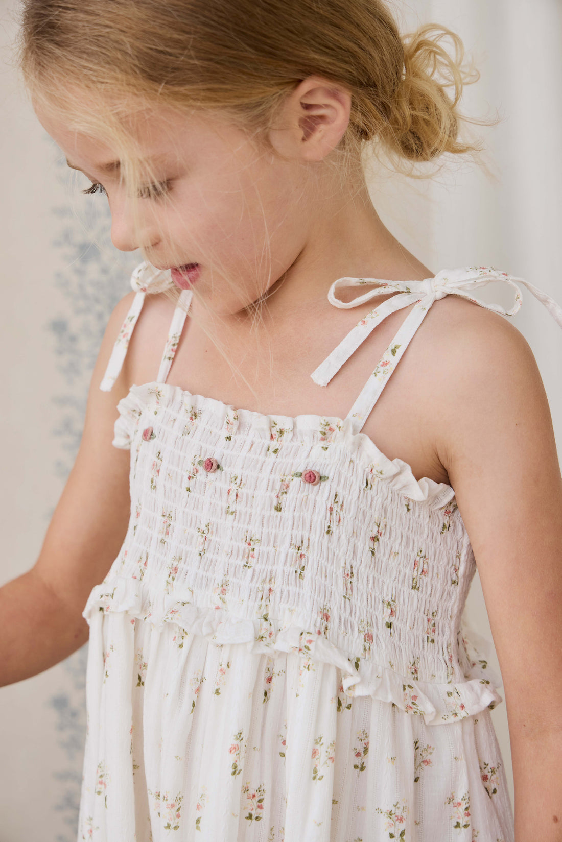 Organic Cotton Saylor Dress - Josepha Egret Childrens Dress from Jamie Kay NZ