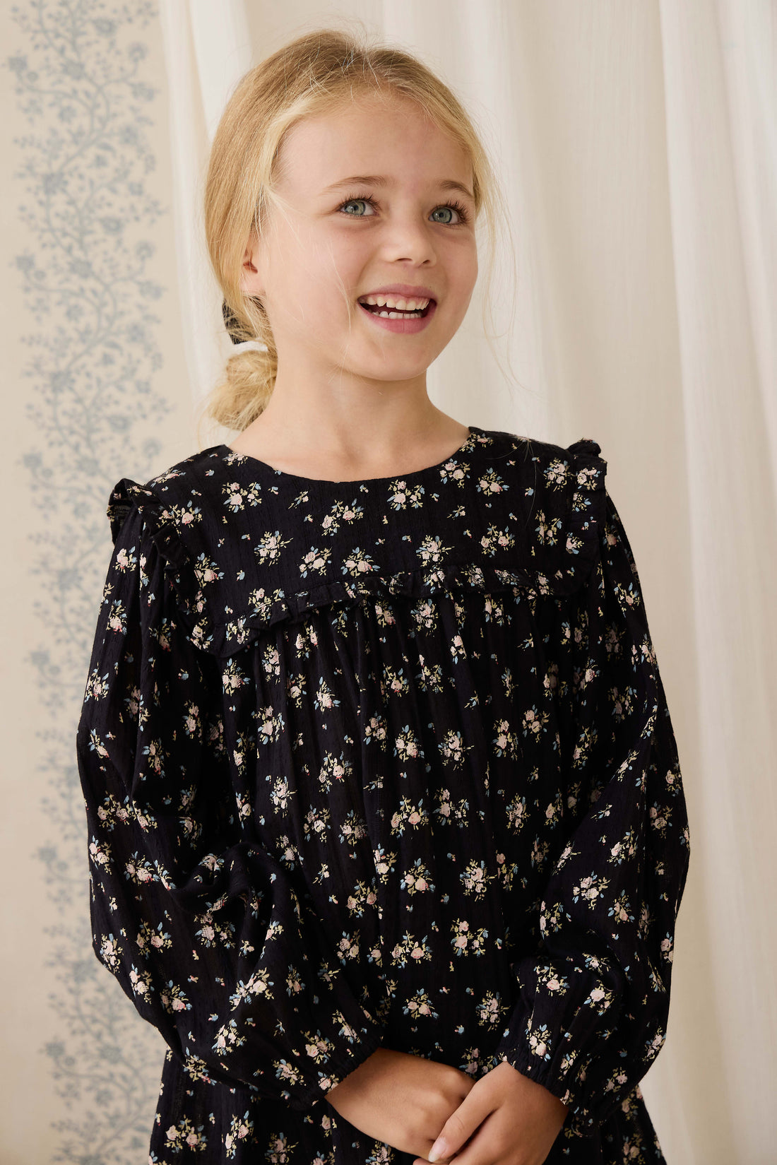 Organic Cotton Gianna Dress - Cassie Caviar Childrens Dress from Jamie Kay NZ