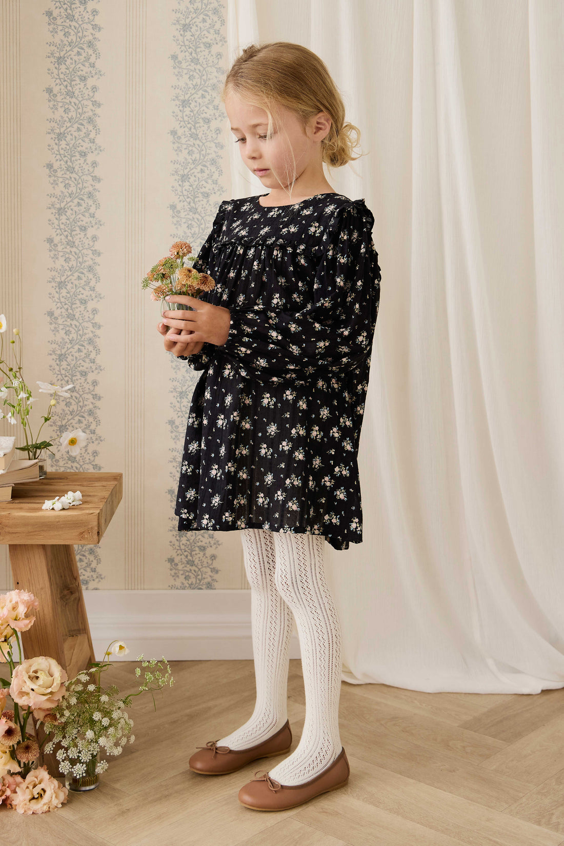 Isabella Tights - Parchment Childrens Tights from Jamie Kay NZ