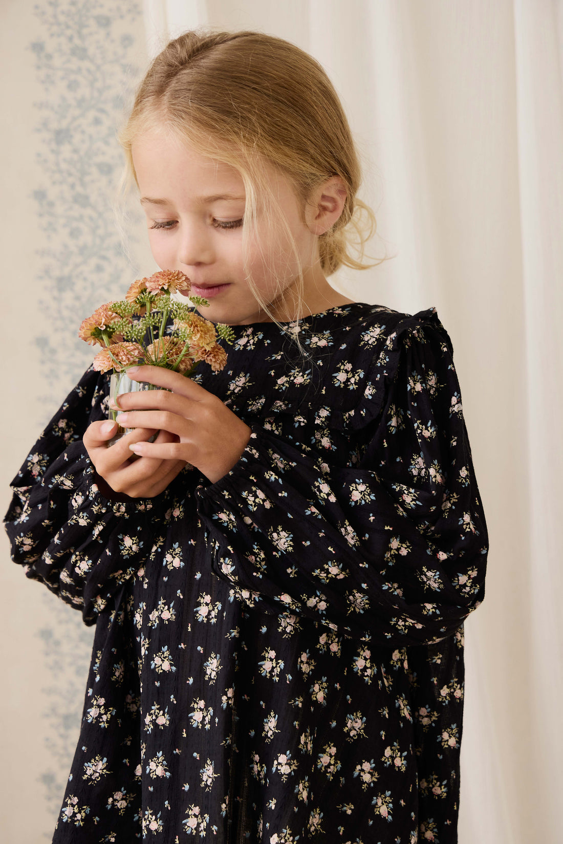 Organic Cotton Gianna Dress - Cassie Caviar Childrens Dress from Jamie Kay NZ