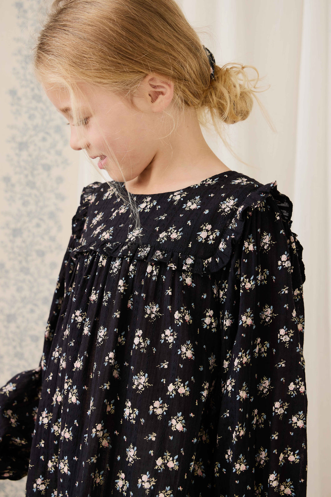 Organic Cotton Gianna Dress - Cassie Caviar Childrens Dress from Jamie Kay NZ