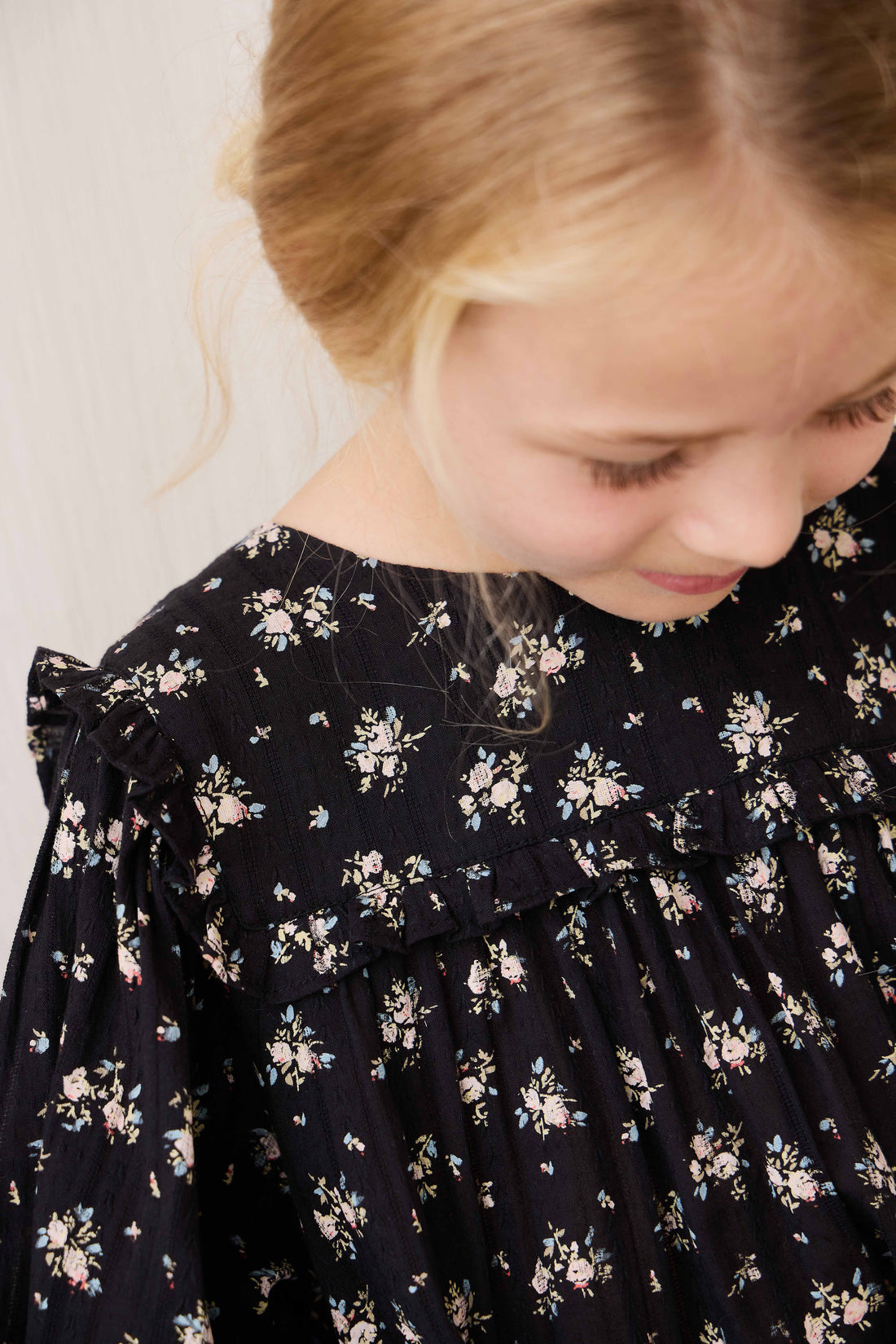 Organic Cotton Gianna Dress - Cassie Caviar Childrens Dress from Jamie Kay NZ