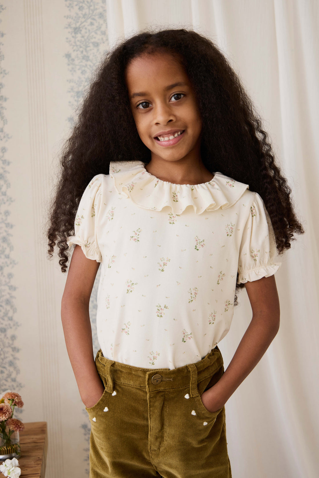 Organic Cotton Marlene Top - Josepha Egret Small Childrens Top from Jamie Kay NZ