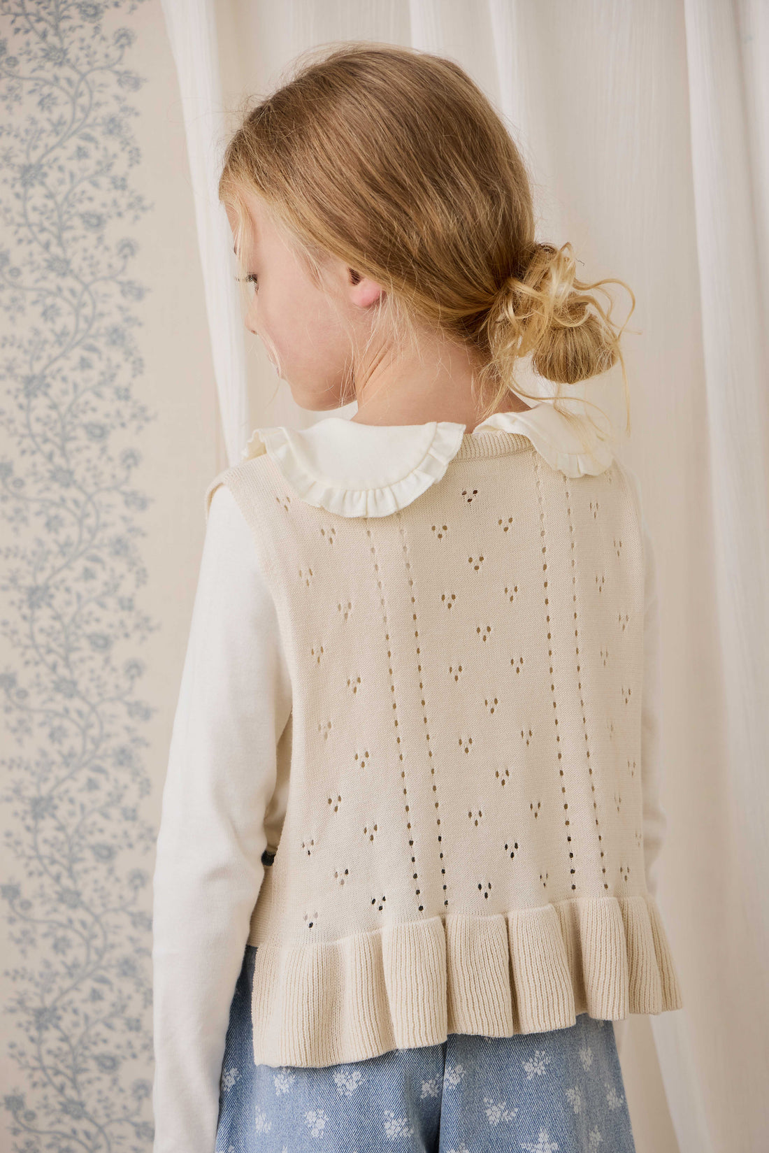 Organic Cotton Rib Adelaide Top - Parchment Childrens Top from Jamie Kay NZ