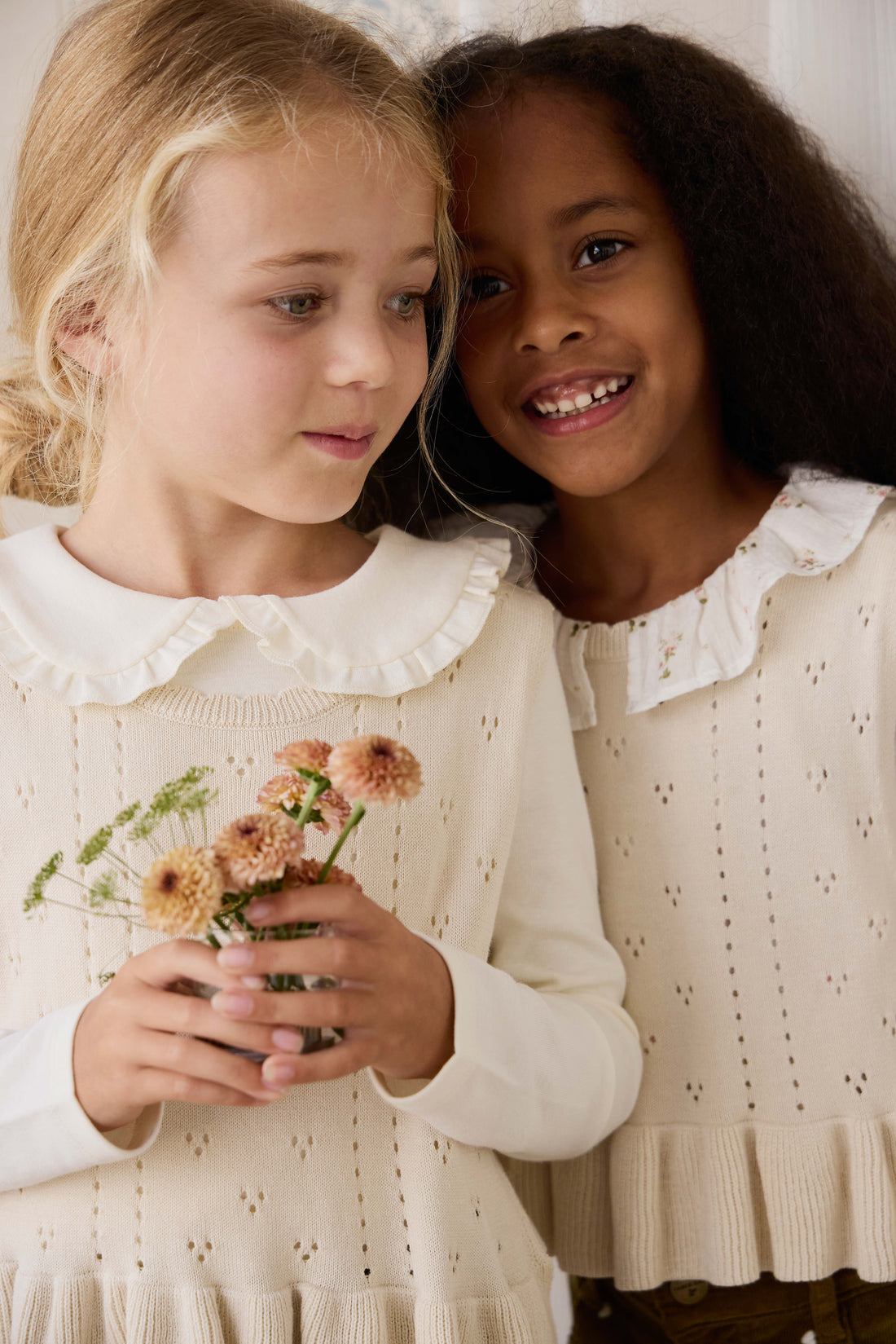Organic Cotton Rib Adelaide Top - Parchment Childrens Top from Jamie Kay NZ