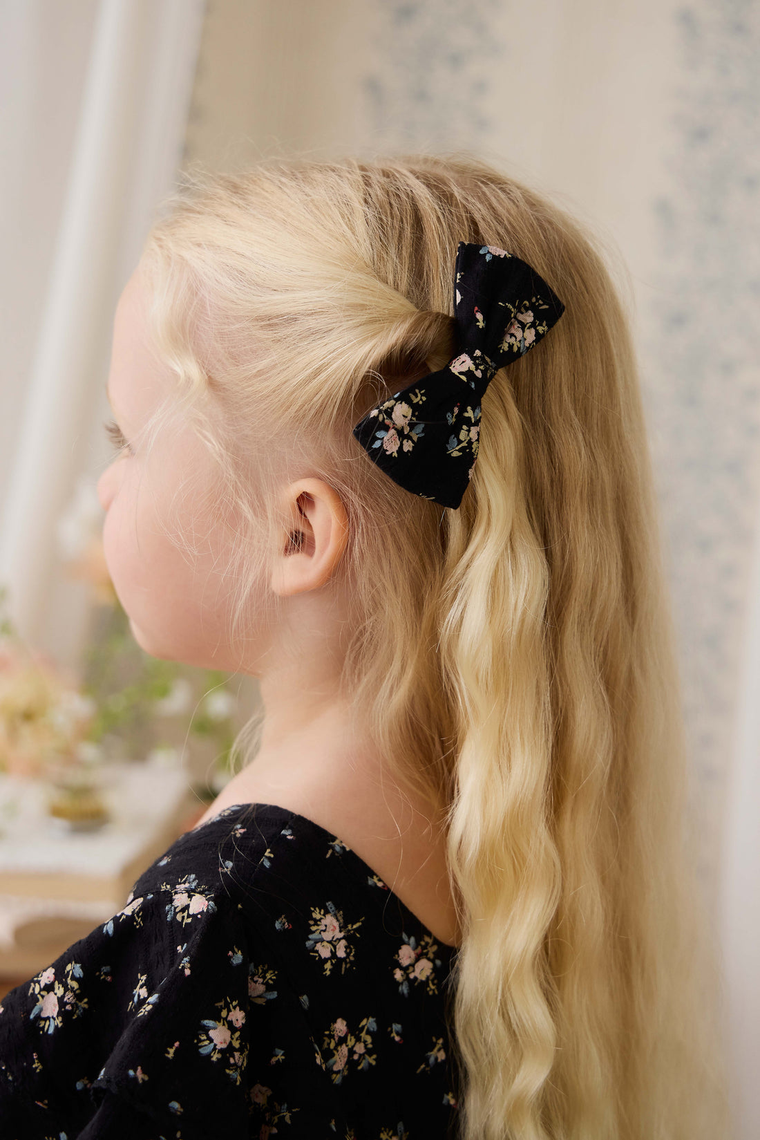 Organic Cotton Desiree Bow - Cassie Caviar Childrens Bow from Jamie Kay NZ