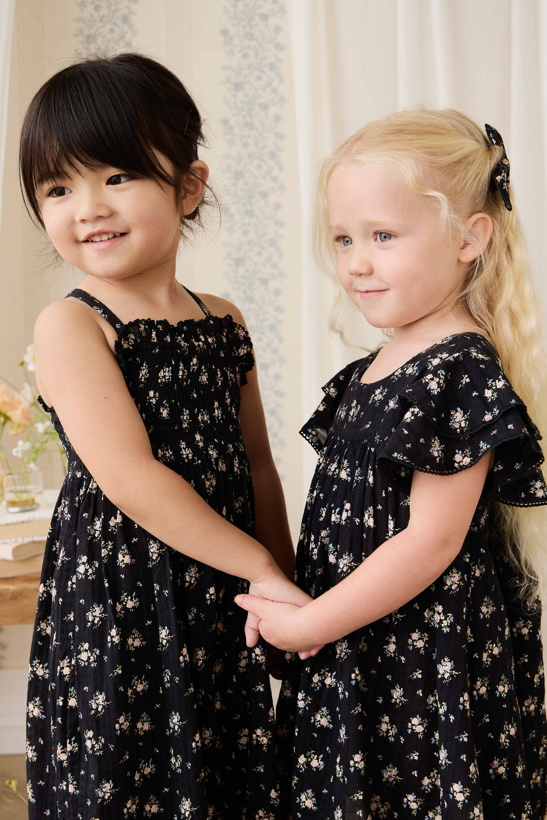 Organic Cotton Caroline Dress - Cassie Caviar Childrens Dress from Jamie Kay NZ