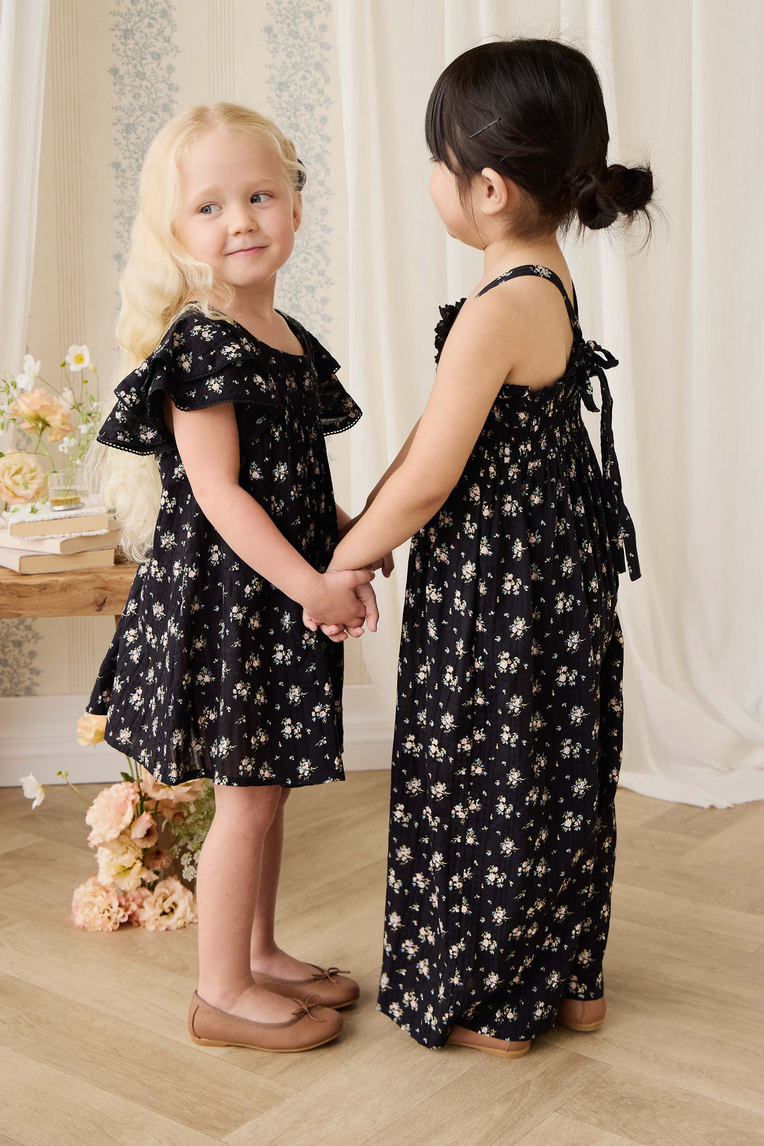 Organic Cotton Caroline Dress - Cassie Caviar Childrens Dress from Jamie Kay NZ