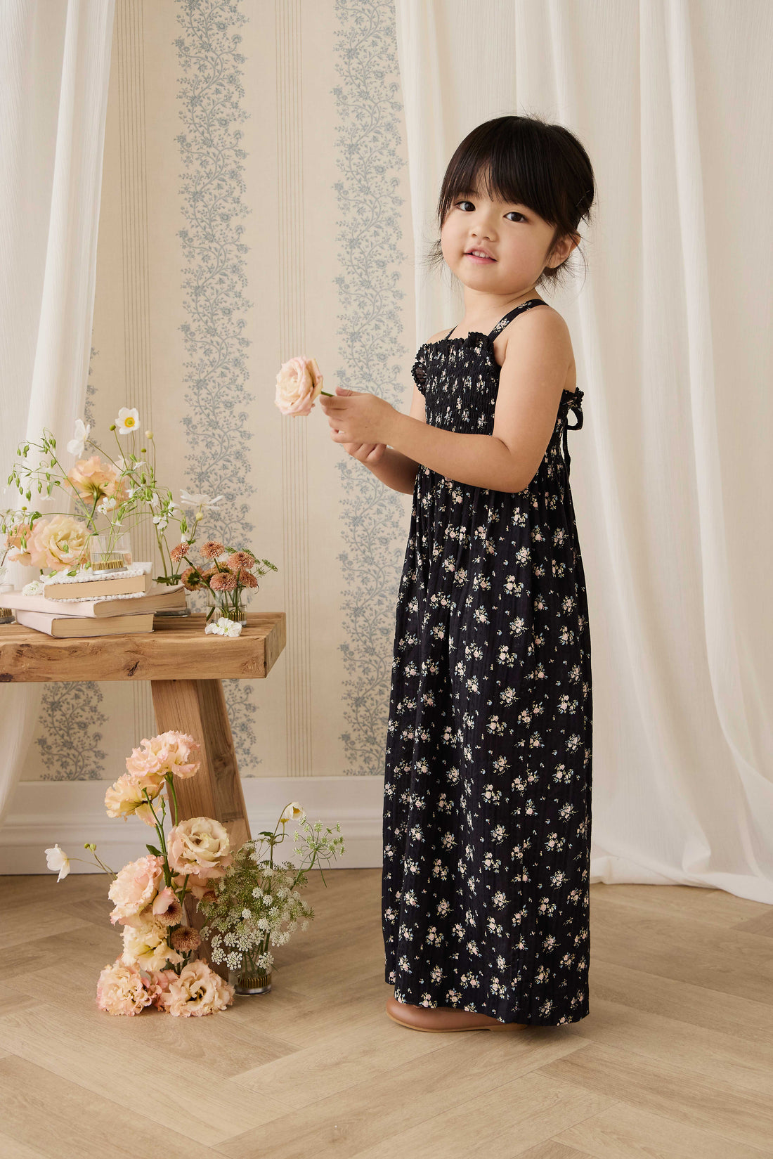Organic Cotton Gianna Jumpsuit - Cassie Caviar Childrens Jumpsuit from Jamie Kay NZ