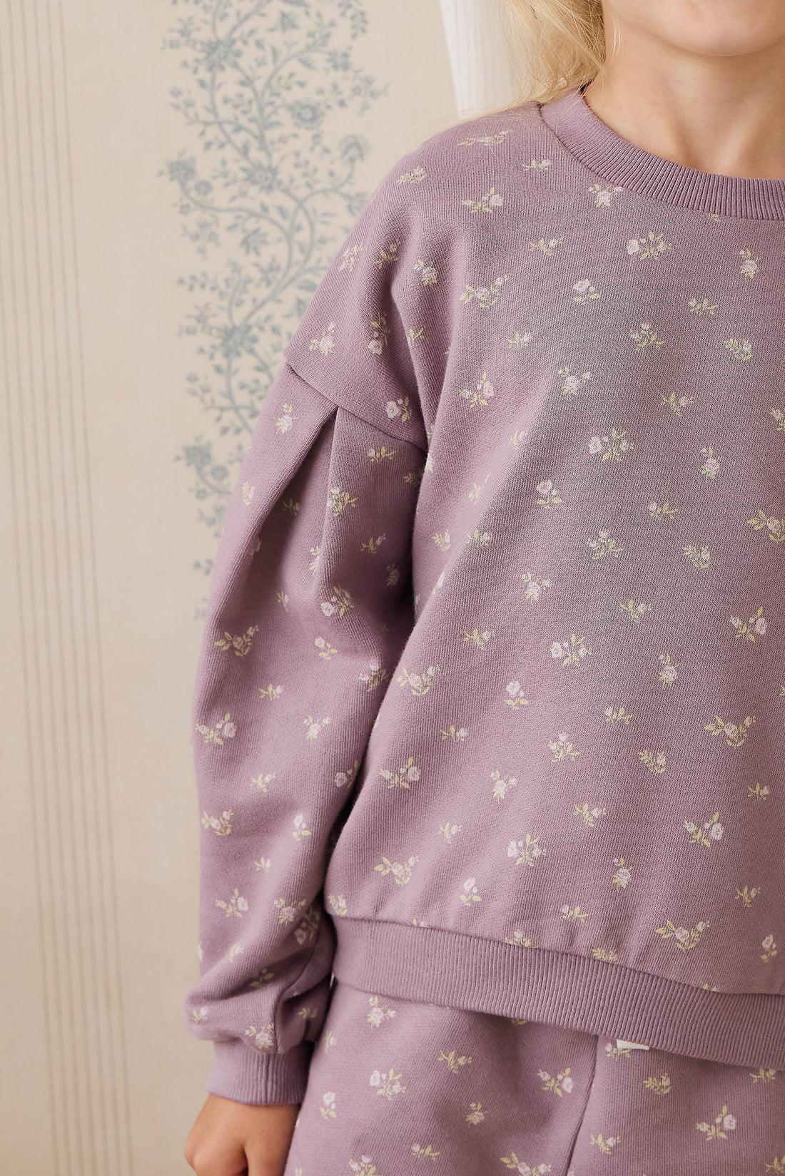 Organic Cotton Elara Sweatshirt - Isla Plum Childrens Sweatshirting from Jamie Kay NZ