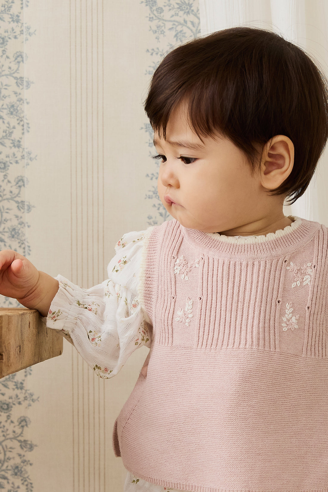 Abbie Knitted Top - Sweetpea Marle Abbie Flower Childrens Top from Jamie Kay NZ