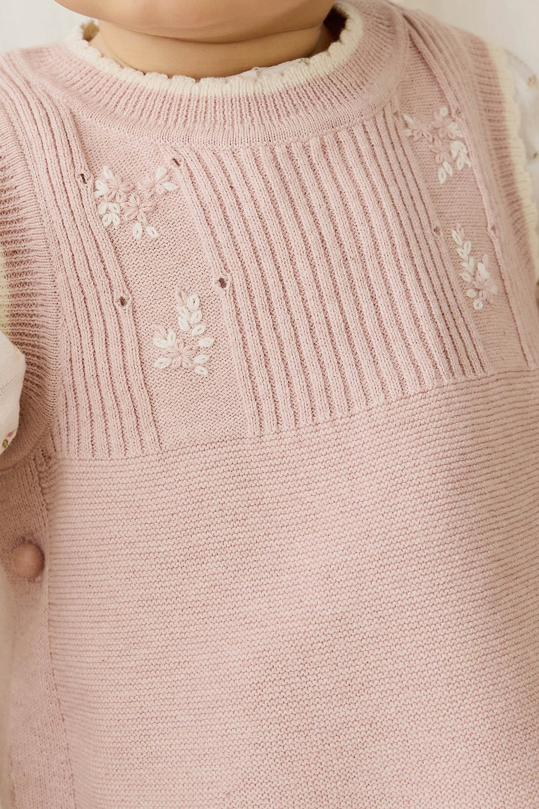 Abbie Knitted Top - Sweetpea Marle Abbie Flower Childrens Top from Jamie Kay NZ