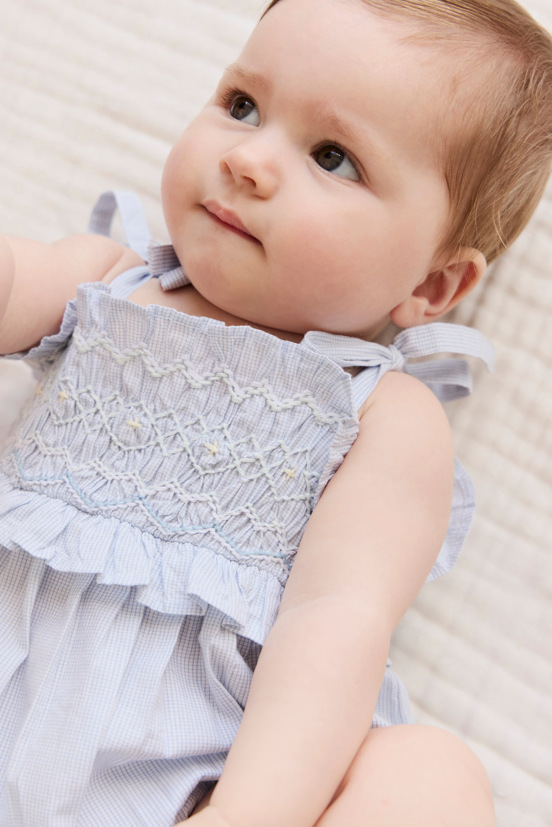 Organic Cotton Desiree Playsuit - Petite Check Childrens Playsuit from Jamie Kay NZ