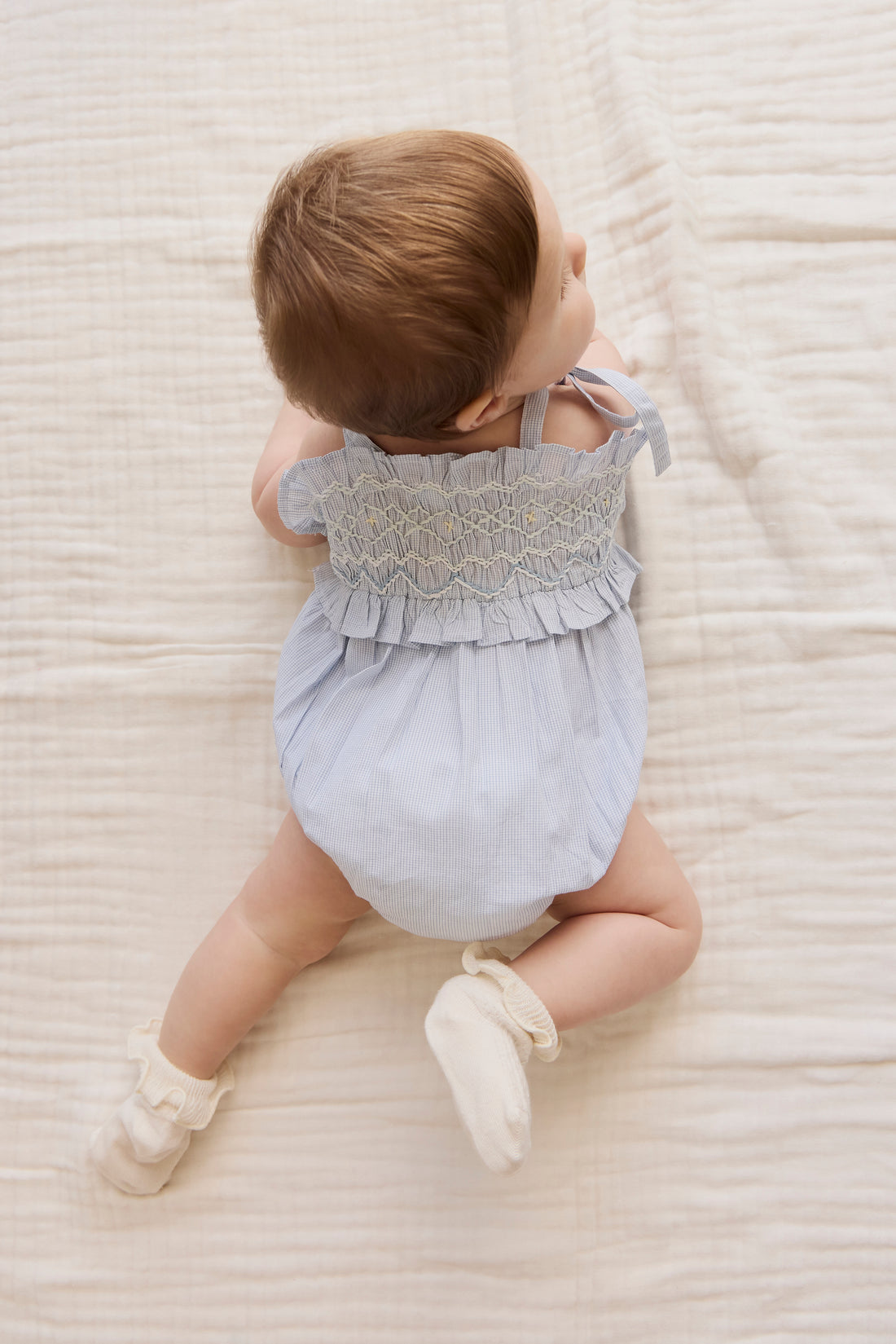 Organic Cotton Desiree Playsuit - Petite Check Childrens Playsuit from Jamie Kay NZ