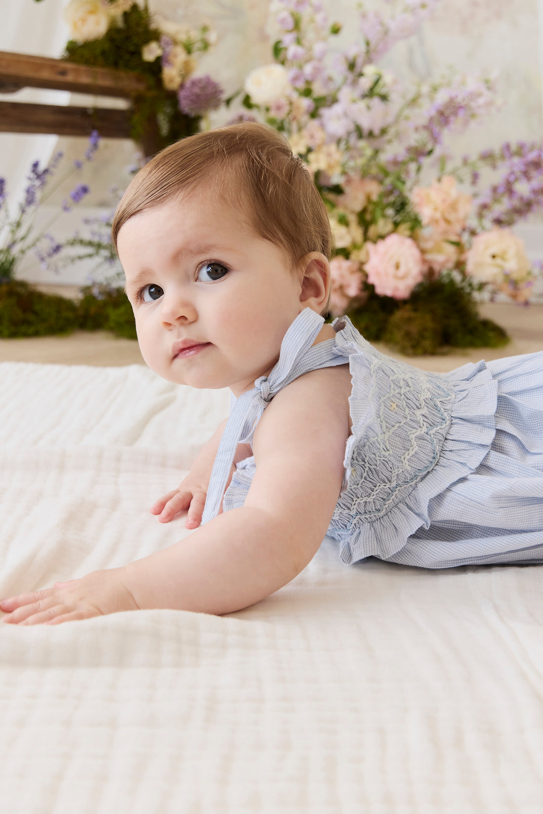 Organic Cotton Desiree Playsuit - Petite Check Childrens Playsuit from Jamie Kay NZ