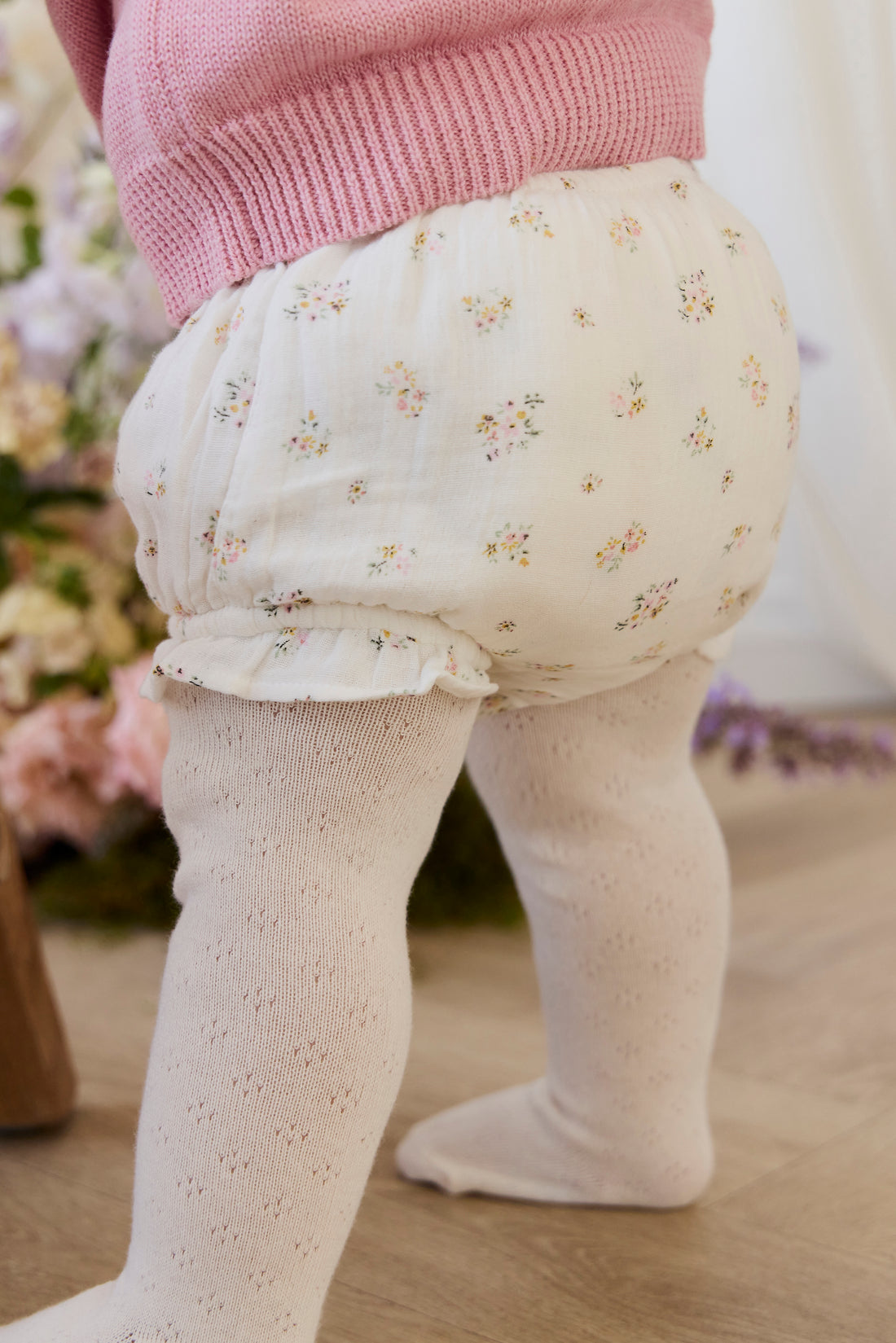 Organic Cotton Muslin Frill Bloomer - Ayla Whisper Childrens Bloomer from Jamie Kay NZ