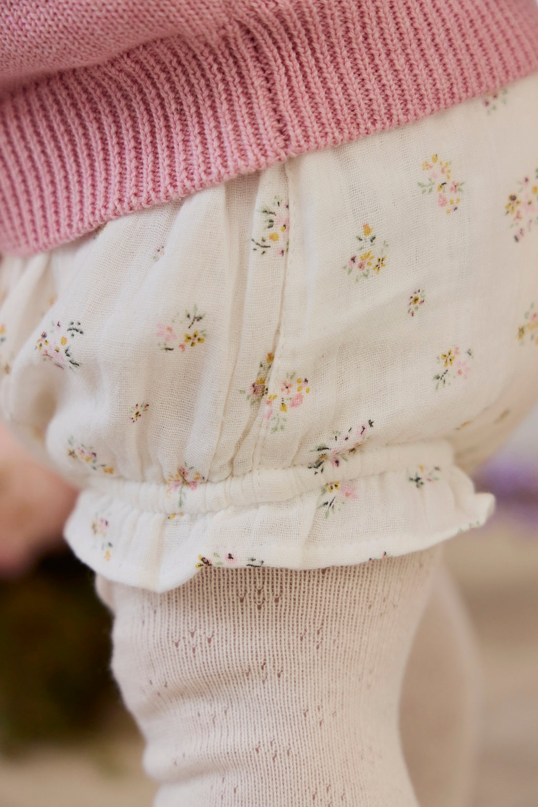 Organic Cotton Muslin Frill Bloomer - Ayla Whisper Childrens Bloomer from Jamie Kay NZ