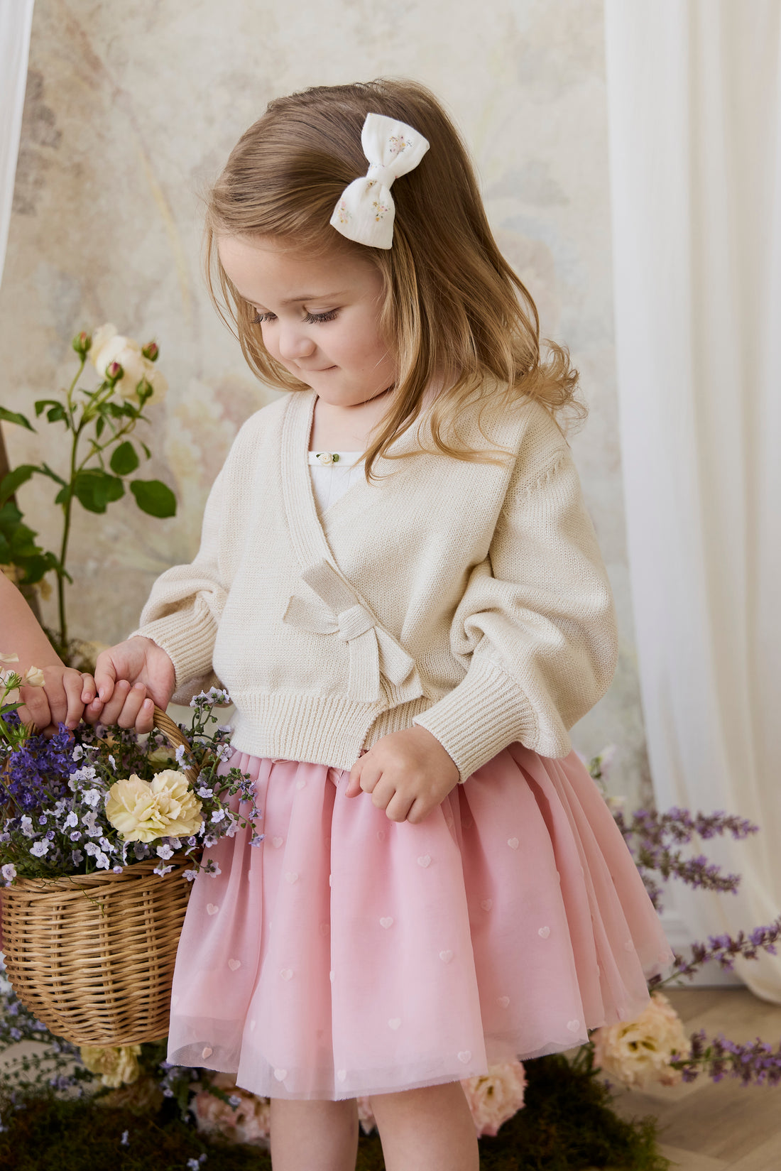 Lottie Skirt - Petite Heart Carnation Childrens Skirt from Jamie Kay NZ