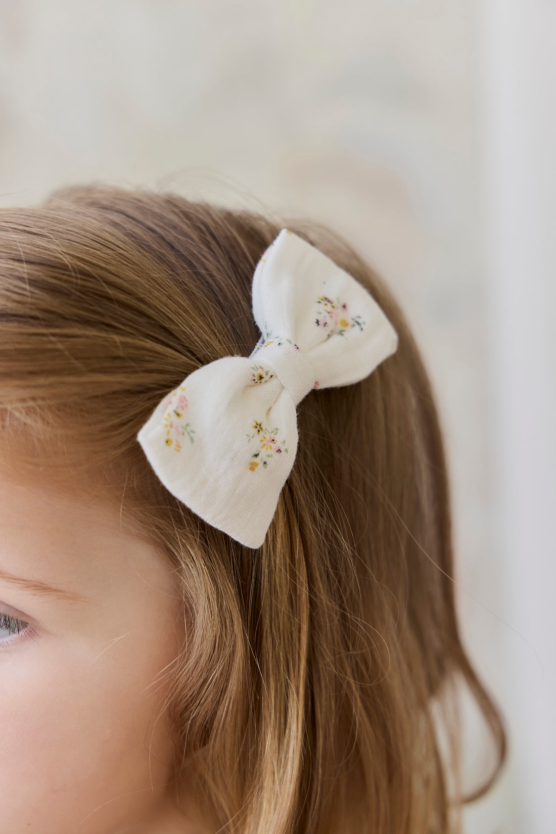 Organic Cotton Desiree Bow - Ayla Whisper Childrens Hair Bow from Jamie Kay NZ