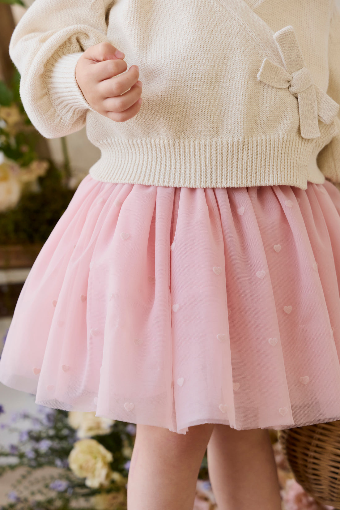 Lottie Skirt - Petite Heart Carnation Childrens Skirt from Jamie Kay NZ