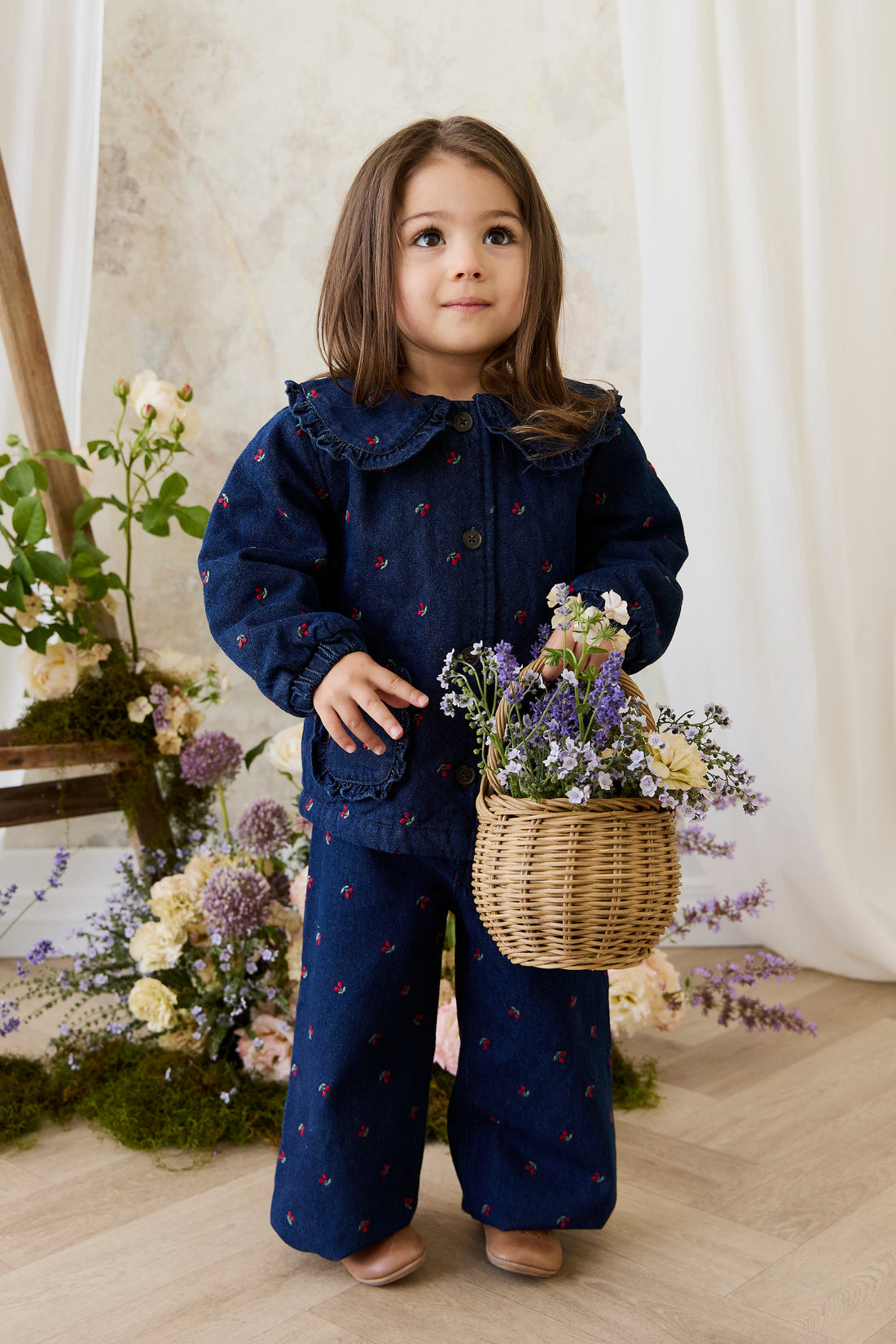 Amandine Pant - Cerise Denim Childrens Pant from Jamie Kay NZ