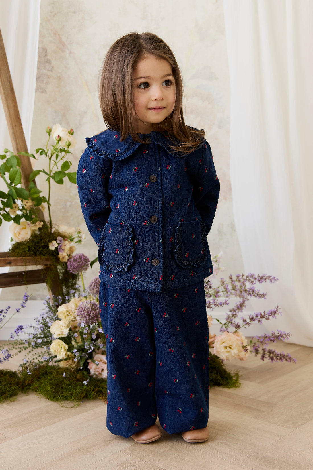 Amandine Pant - Cerise Denim Childrens Pant from Jamie Kay NZ