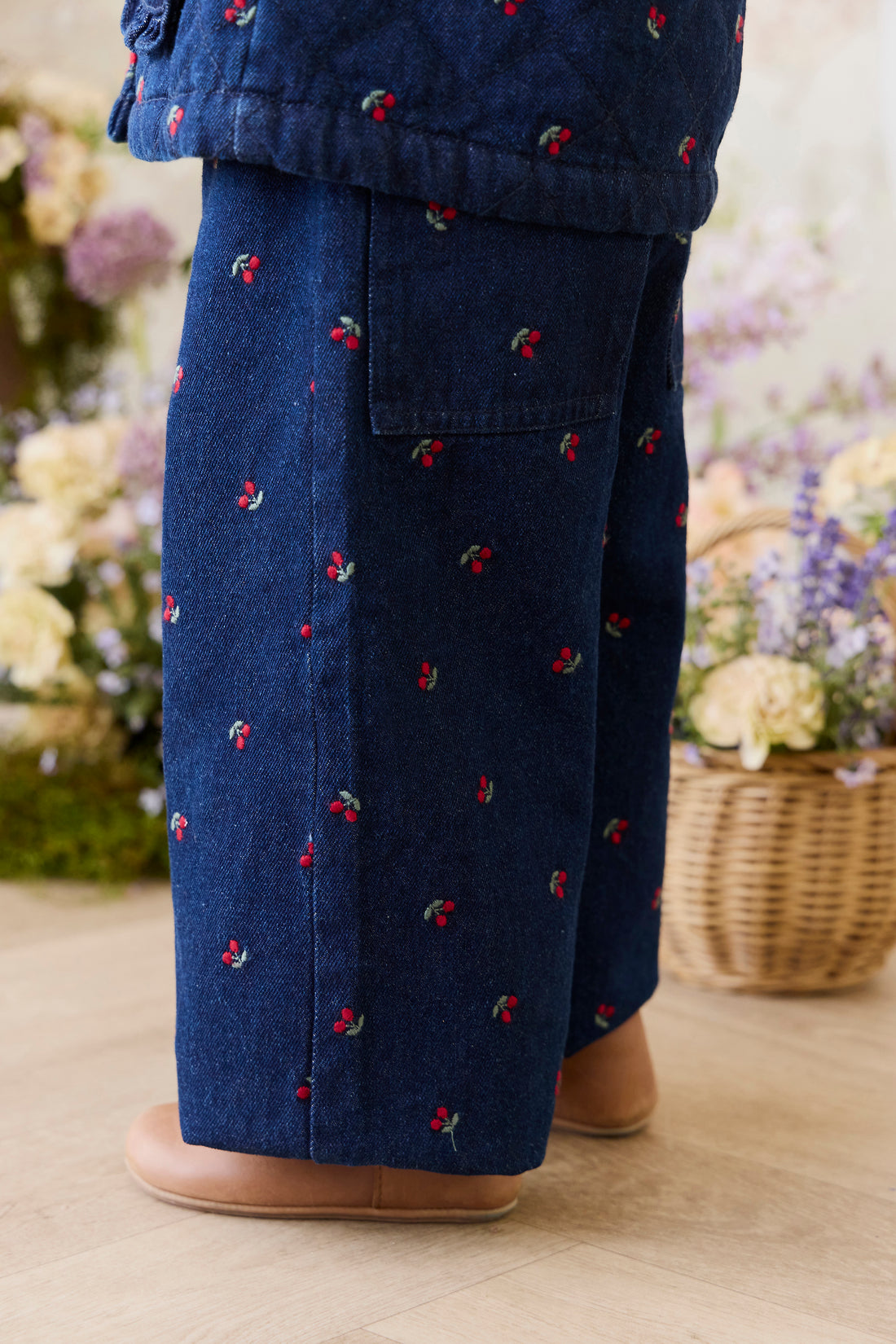 Amandine Pant - Cerise Denim Childrens Pant from Jamie Kay NZ