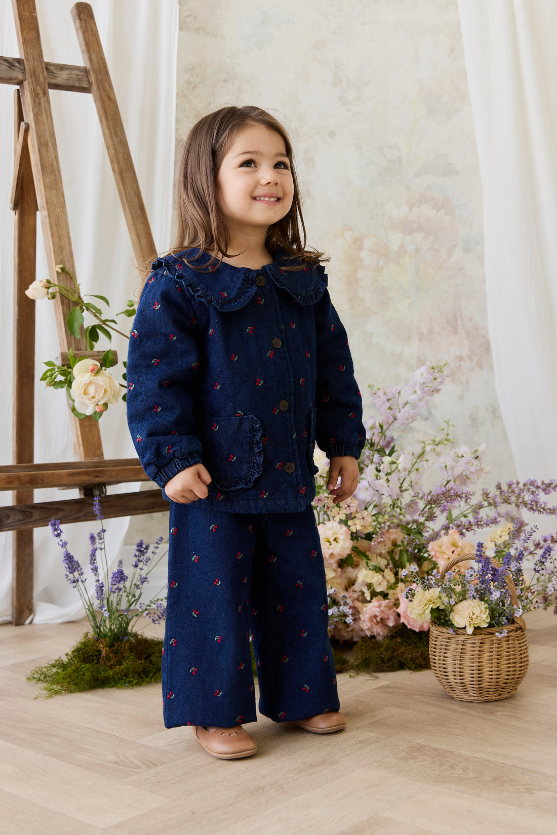 Amandine Pant - Cerise Denim Childrens Pant from Jamie Kay NZ