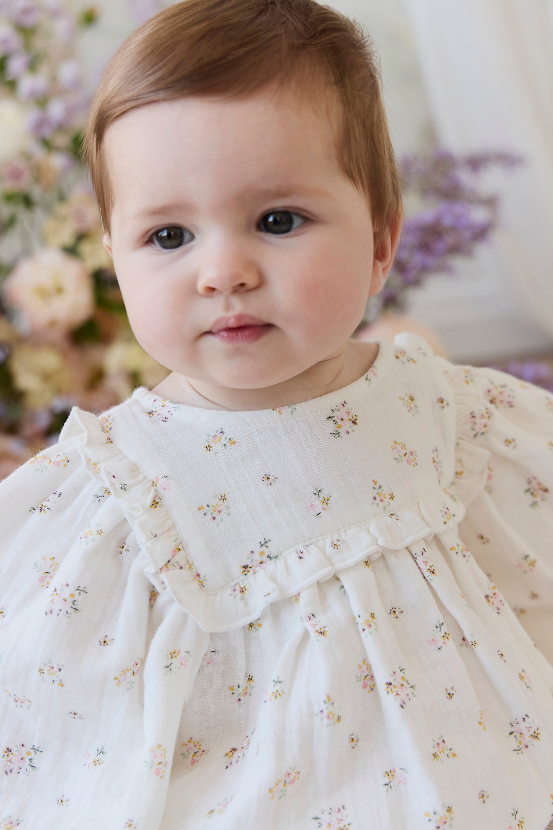 Organic Cotton Muslin Frances Playsuit-Ayla Whisper Childrens Playsuit from Jamie Kay NZ