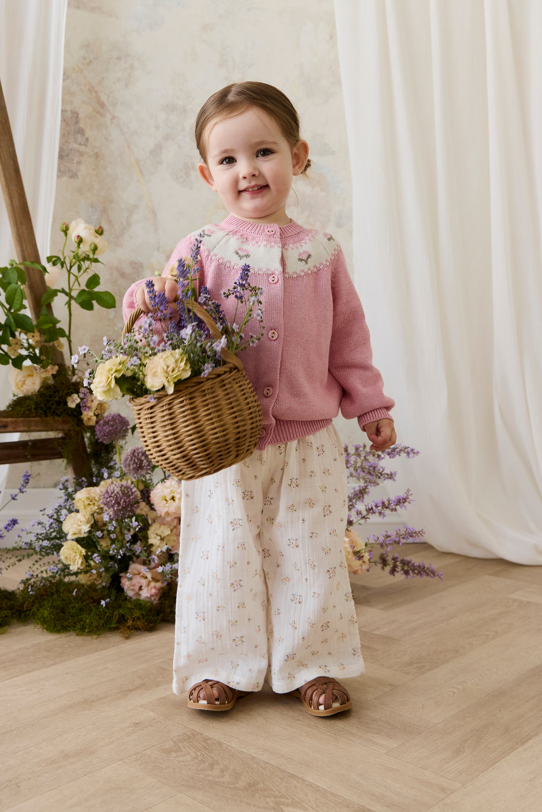 Organic Cotton Muslin Odette Pant - Ayla Whisper Childrens Pant from Jamie Kay NZ