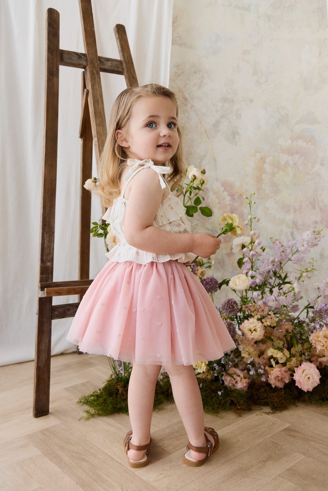Lottie Skirt - Petite Heart Carnation Childrens Skirt from Jamie Kay NZ