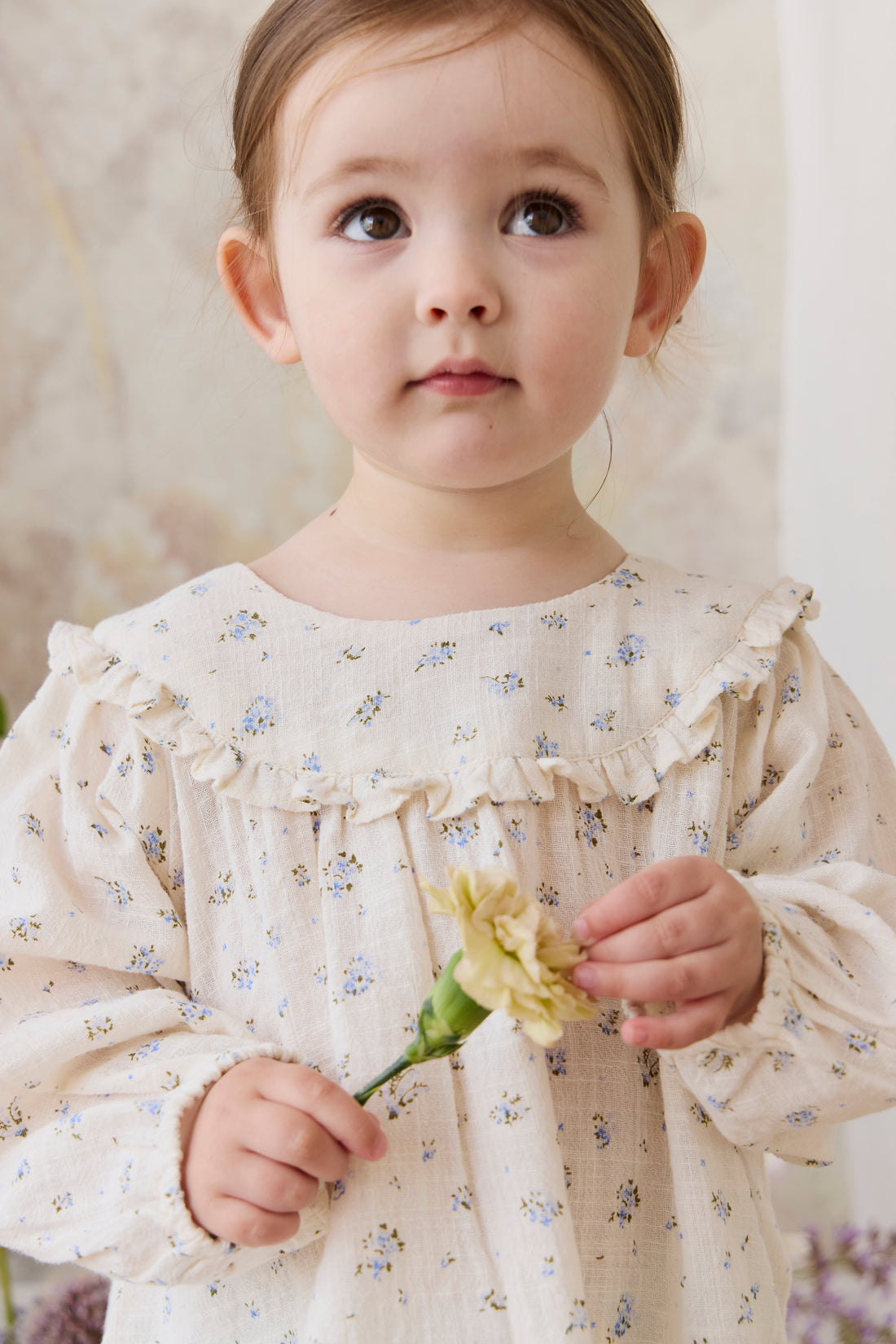 Organic Cotton Nathalie Blouse - Juniper Fields Blue Childrens Top from Jamie Kay NZ