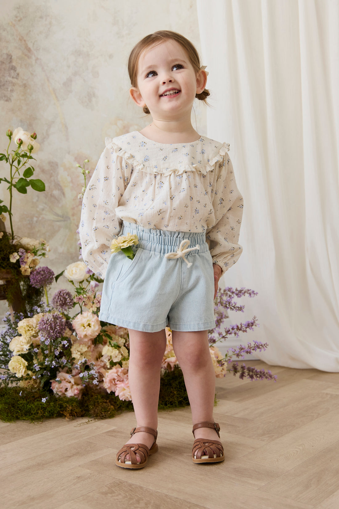 Gaelle Short - Summer Clouds Childrens Shorts from Jamie Kay NZ