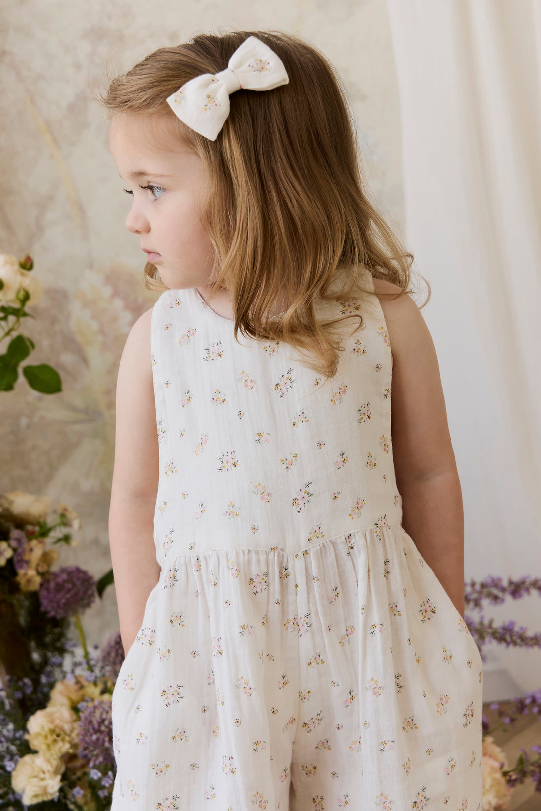Organic Cotton Muslin Marceline Jumpsuit - Ayla Whisper Childrens Jumpsuit from Jamie Kay NZ