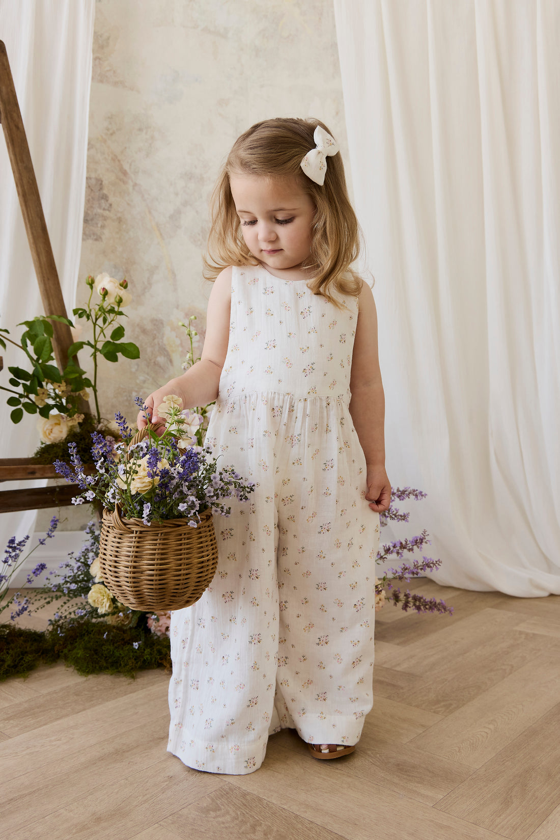 Organic Cotton Muslin Marceline Jumpsuit - Ayla Whisper Childrens Jumpsuit from Jamie Kay NZ