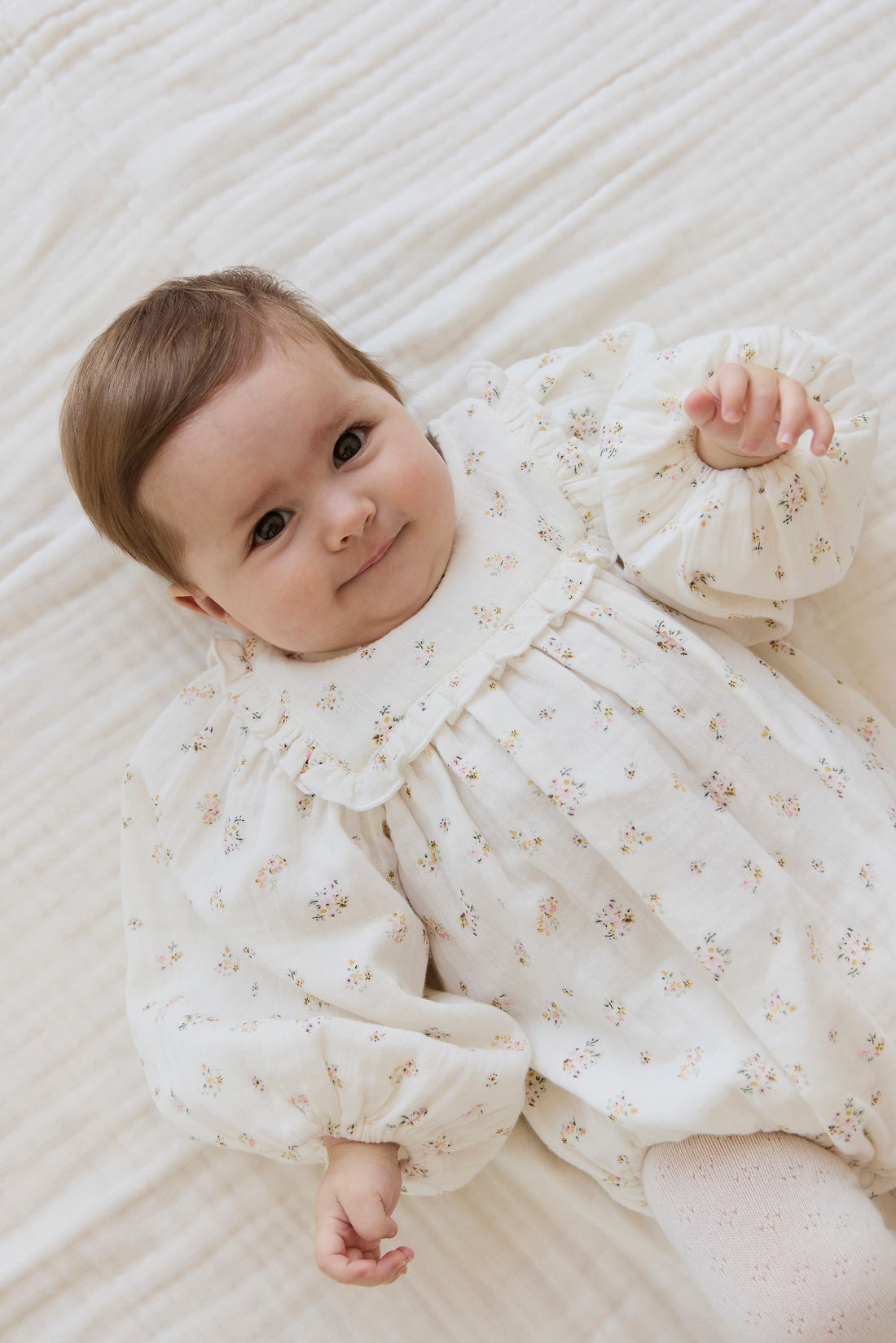 Organic Cotton Muslin Frances Playsuit-Ayla Whisper Childrens Playsuit from Jamie Kay NZ