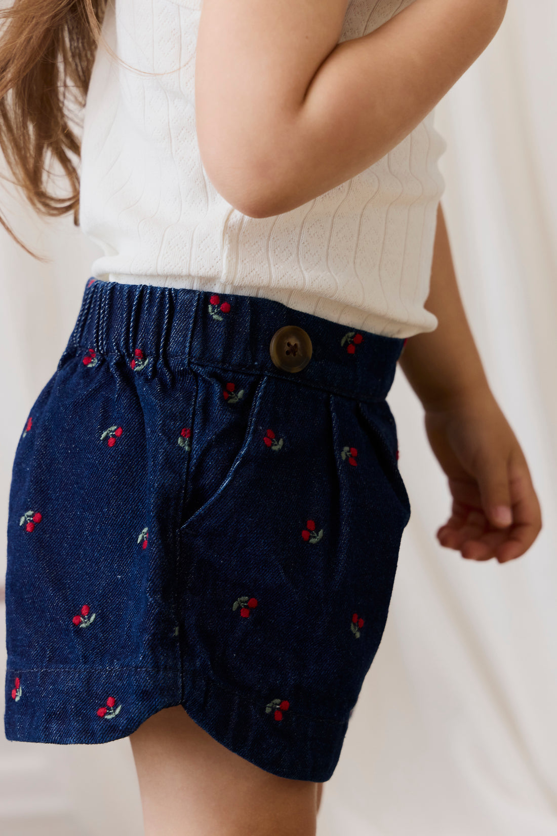 Jardine Short - Cerise Denim Childrens Short from Jamie Kay NZ