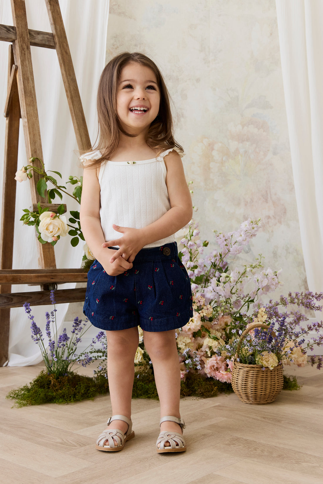 Jardine Short - Cerise Denim Childrens Short from Jamie Kay NZ