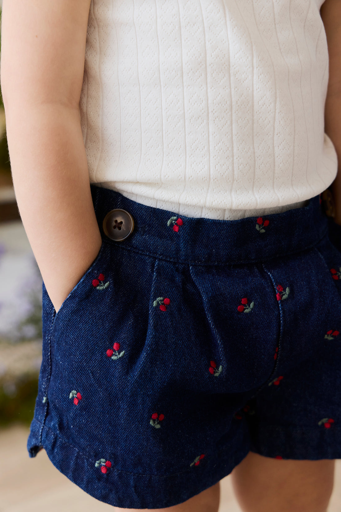 Jardine Short - Cerise Denim Childrens Short from Jamie Kay NZ