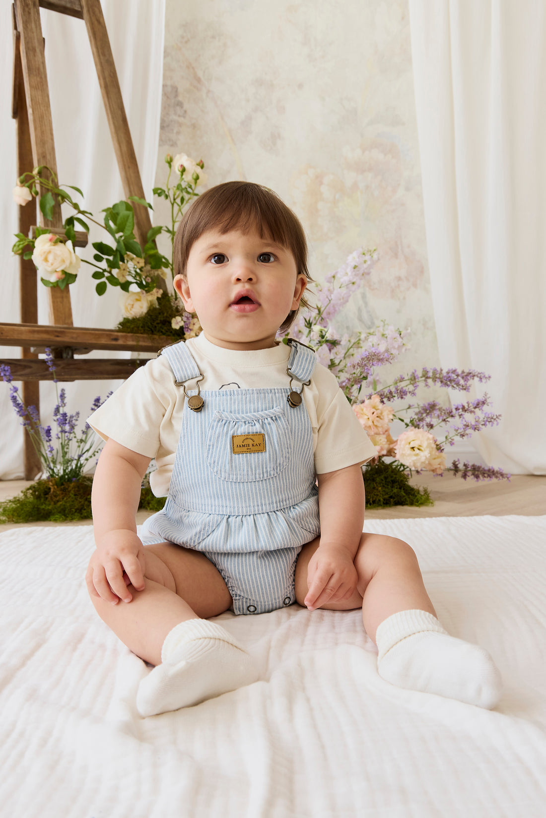 Denver Playsuit - Sunday Stripe Childrens Playsuit from Jamie Kay NZ