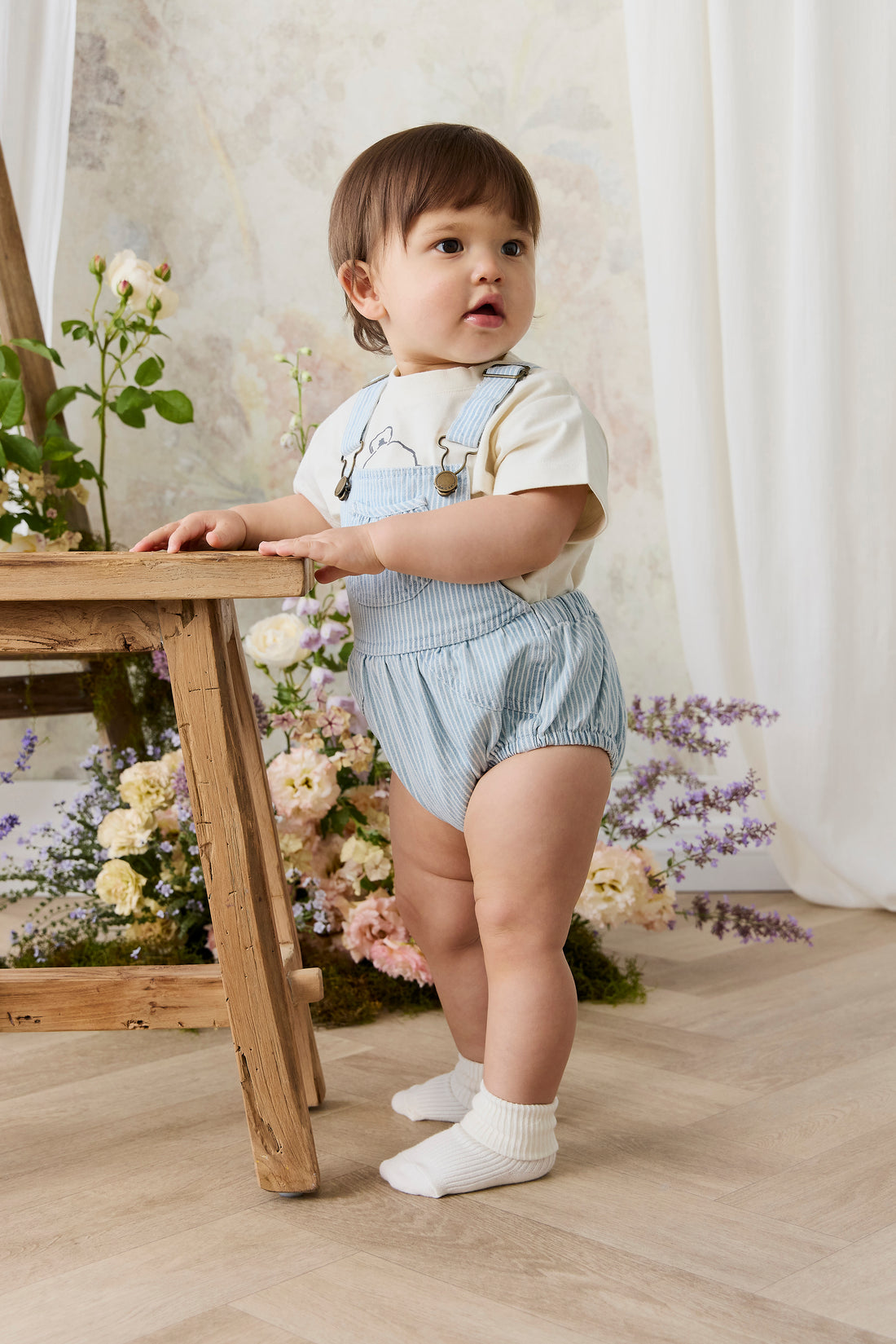 Denver Playsuit - Sunday Stripe Childrens Playsuit from Jamie Kay NZ