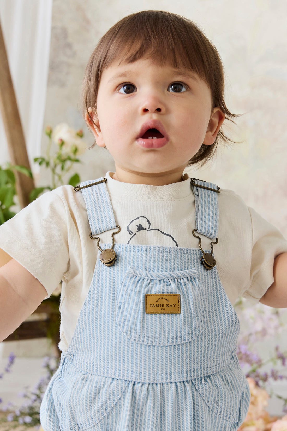 Denver Playsuit - Sunday Stripe Childrens Playsuit from Jamie Kay NZ