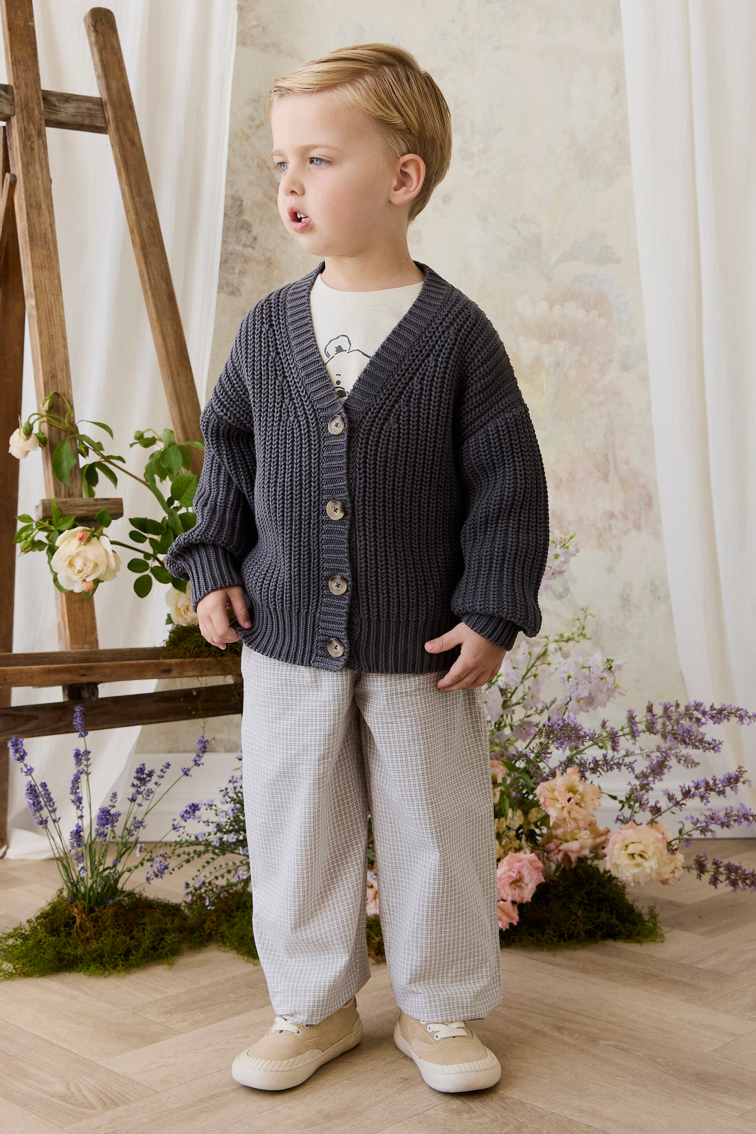 River Cardigan - Stormy Childrens Cardigan from Jamie Kay NZ