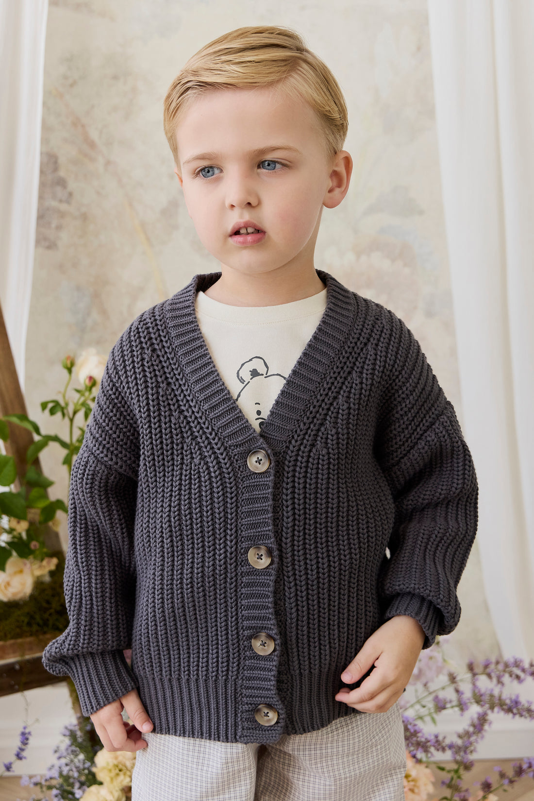River Cardigan - Stormy Childrens Cardigan from Jamie Kay NZ