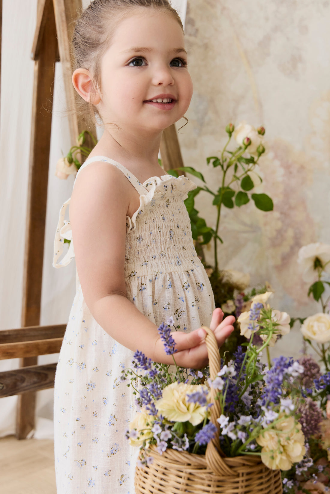 Organic Cotton Arabella Jumpsuit - Juniper Fields Blue Childrens Jumpsuit from Jamie Kay NZ