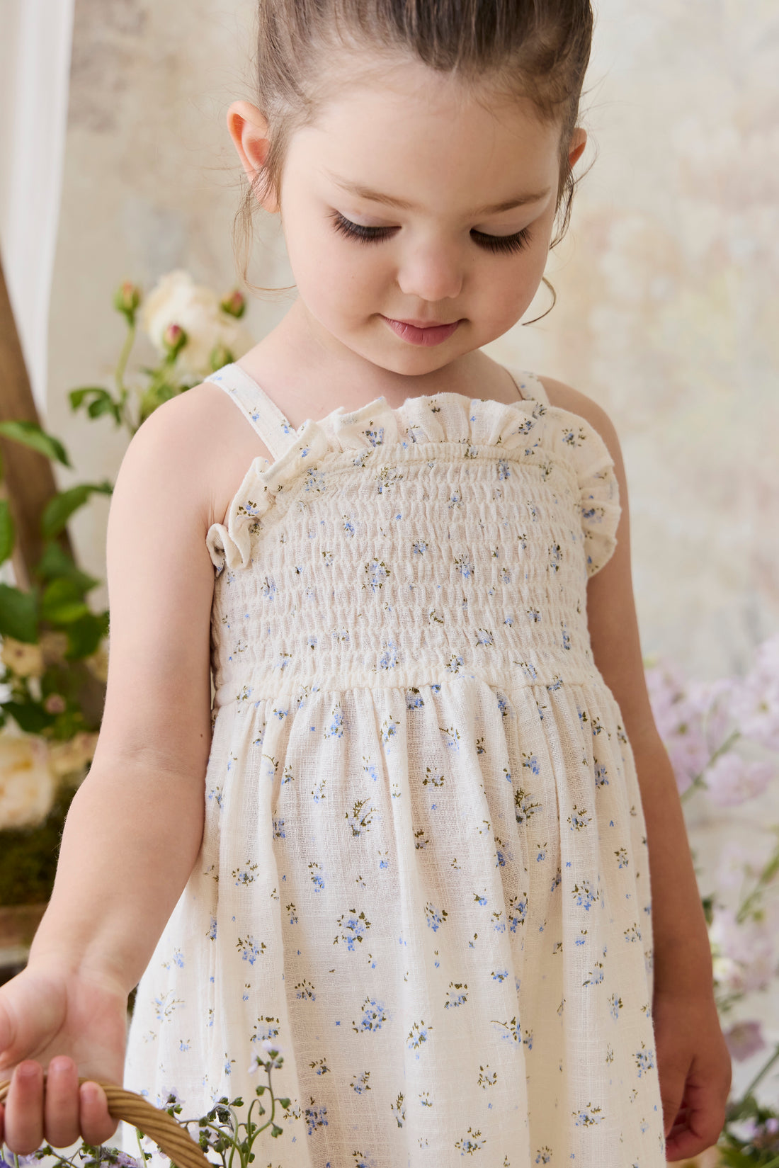 Organic Cotton Arabella Jumpsuit - Juniper Fields Blue Childrens Jumpsuit from Jamie Kay NZ