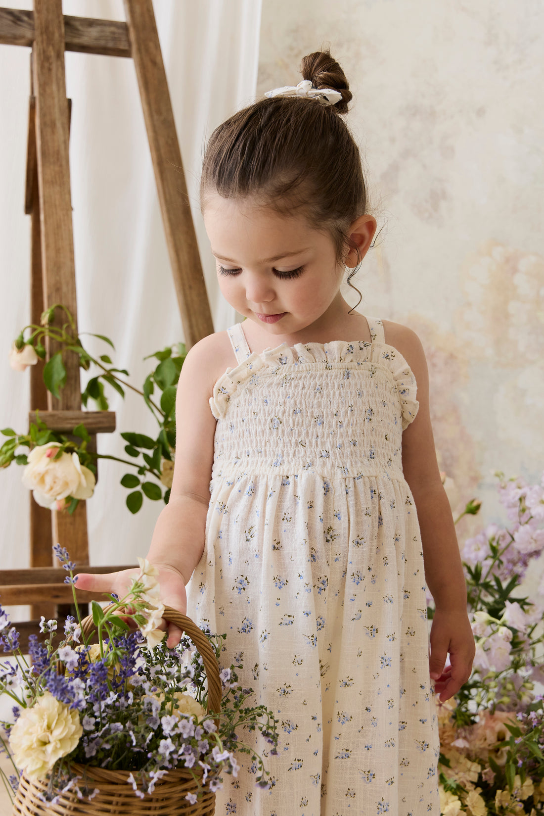 Organic Cotton Arabella Jumpsuit - Juniper Fields Blue Childrens Jumpsuit from Jamie Kay NZ